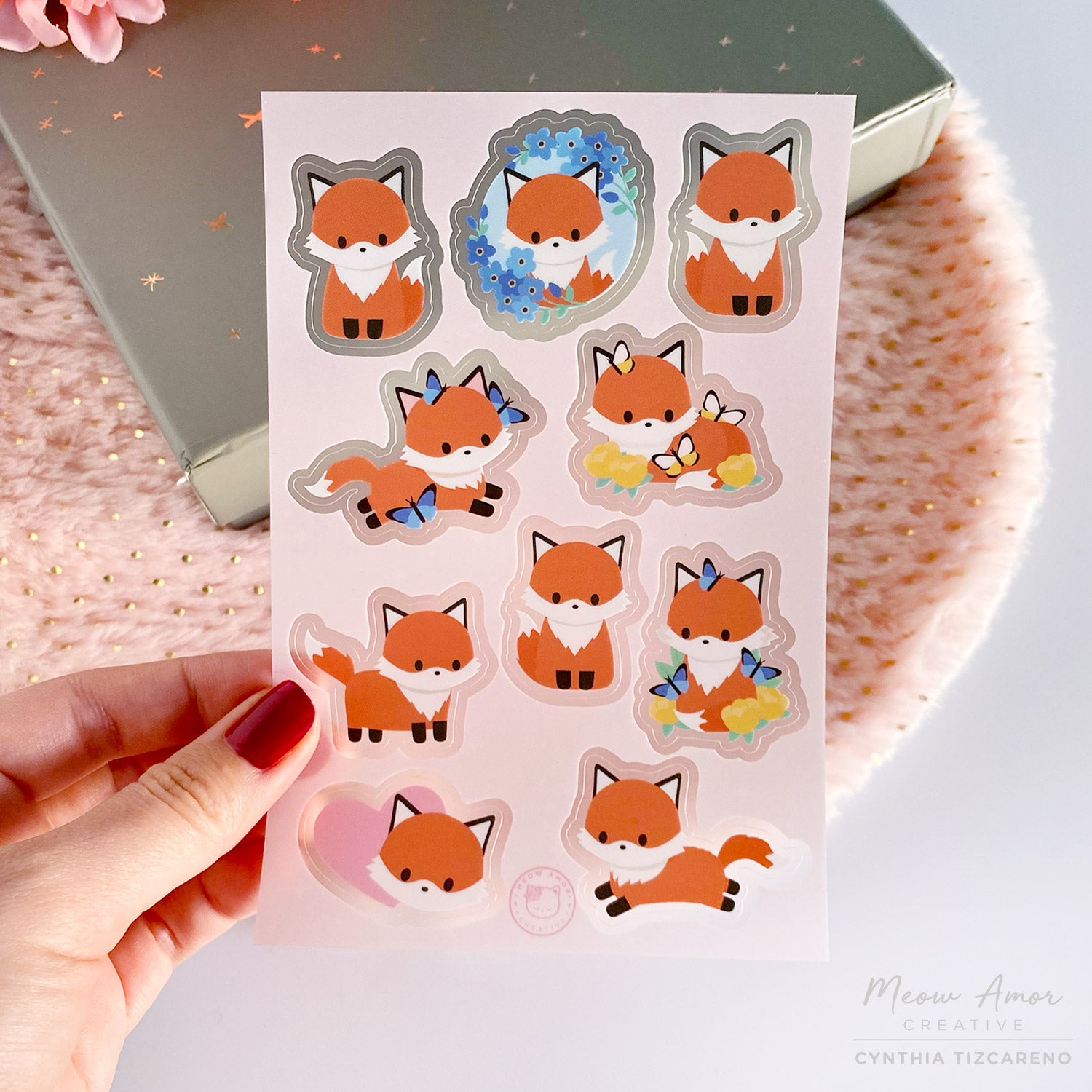 Fox Sticker Sheet – Meow Amor Creative