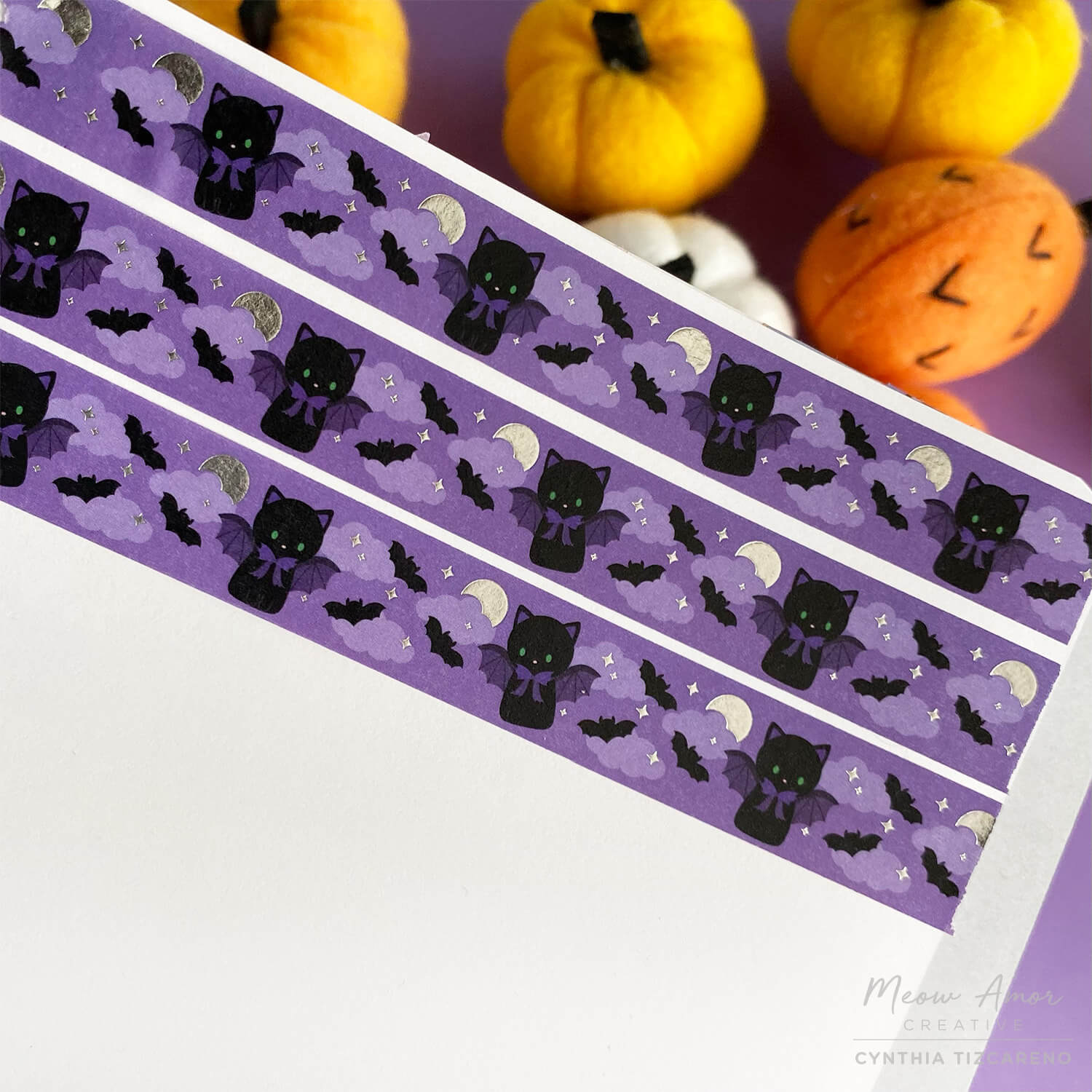 Cats Purple Washi Tape