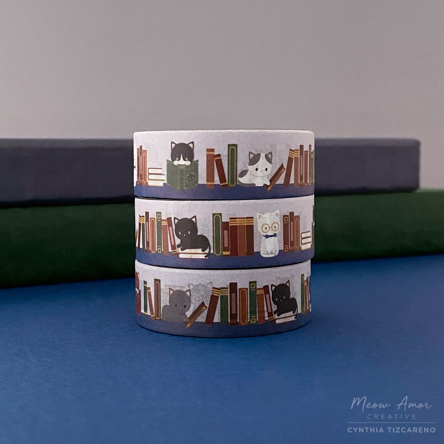 Blue Book Cats Washi Tape – Meow Amor Creative